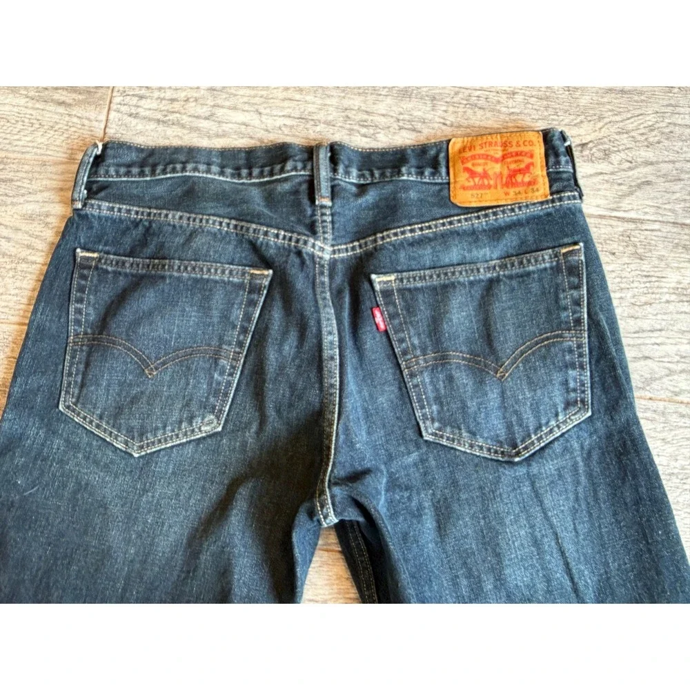 Levi's 527 Slim Bootcut Jeans 34x34 Boot 34 X 34 Denim Mens Levi Strauss